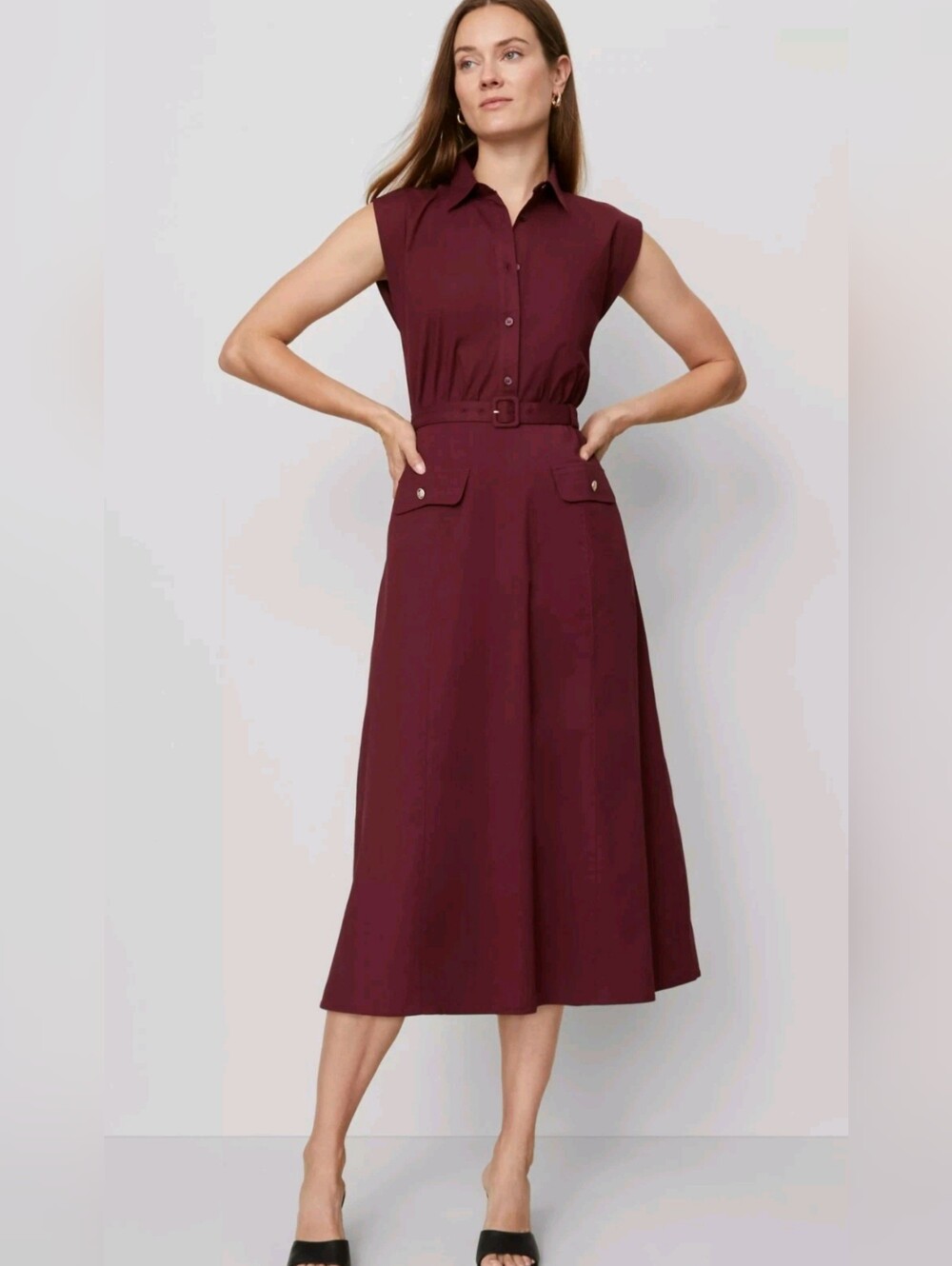 Ann Taylor Petite Midi Shirtdress Size 10p. #14